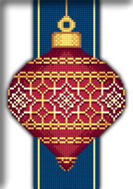 Схема "Red Faberge Christmas Ornament with Golden Grid"