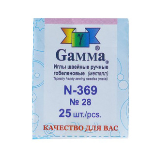 №28 Острые гобеленовые иглы "Gamma" N-369 (25 шт. в конверте)