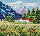 Горный пейзаж (10*11 см)