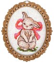 Миниатюра. Зайчонок с бантом (с рамкой) (10*9 см)
