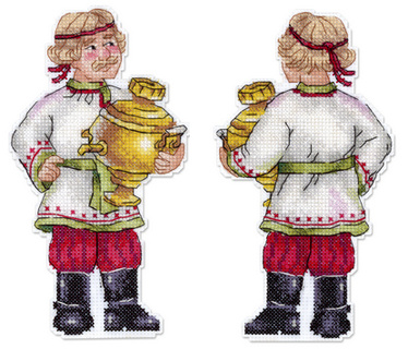 Праздничный самовар (17*9 см) (пластиковая канва)