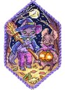 Прогулка под луной (пинкип/игольница/ёлочная игрушка) (8*12 см)