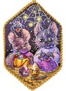 Ночное чаепитие (пинкип/игольница/ёлочная игрушка) (8*12 см)